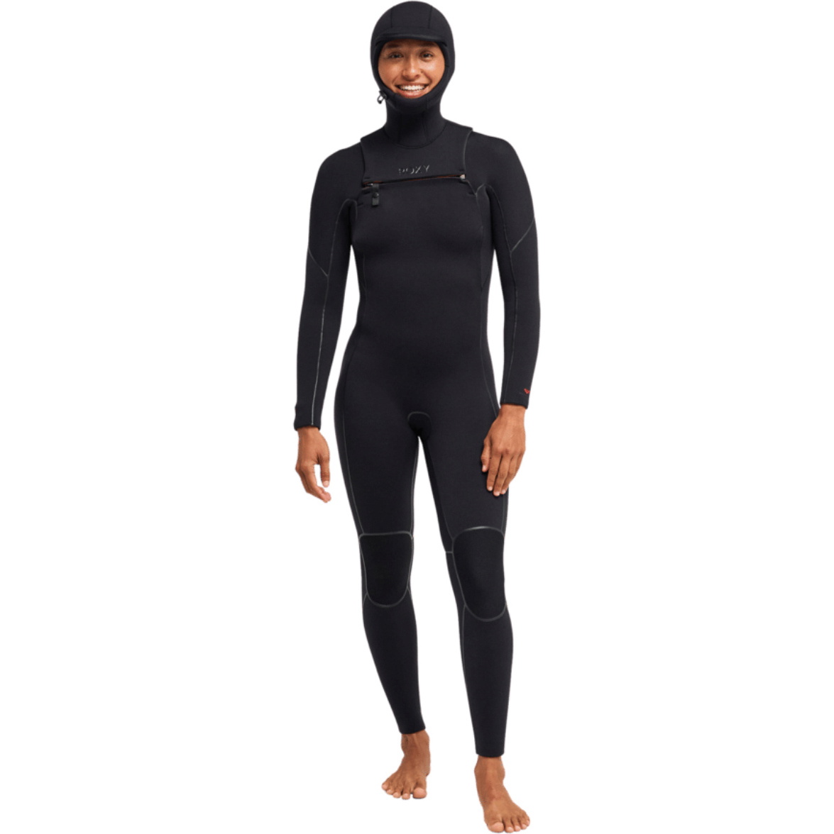 2026 Roxy Womens Elite Xtra Warm 6/5mm Chest Zip Hooded Wetsuit ERJW203015 - True Black